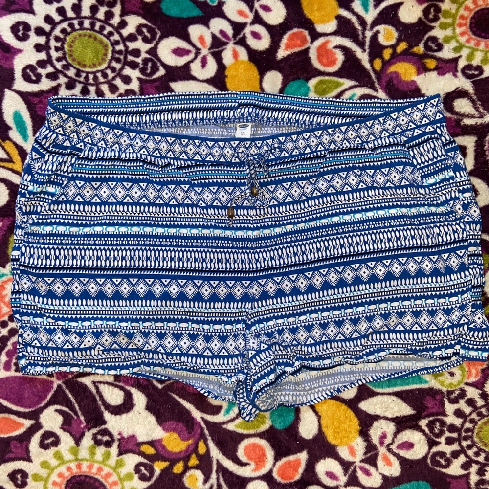 Old Navy Size XXL Blue Printed Soft Shorts
